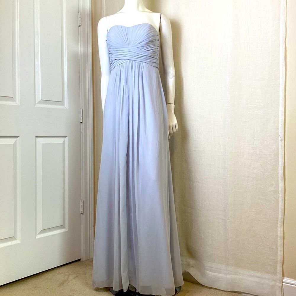 Bridesmaid Dress David’s Bridal Strapless Dress Light Gray Size 6